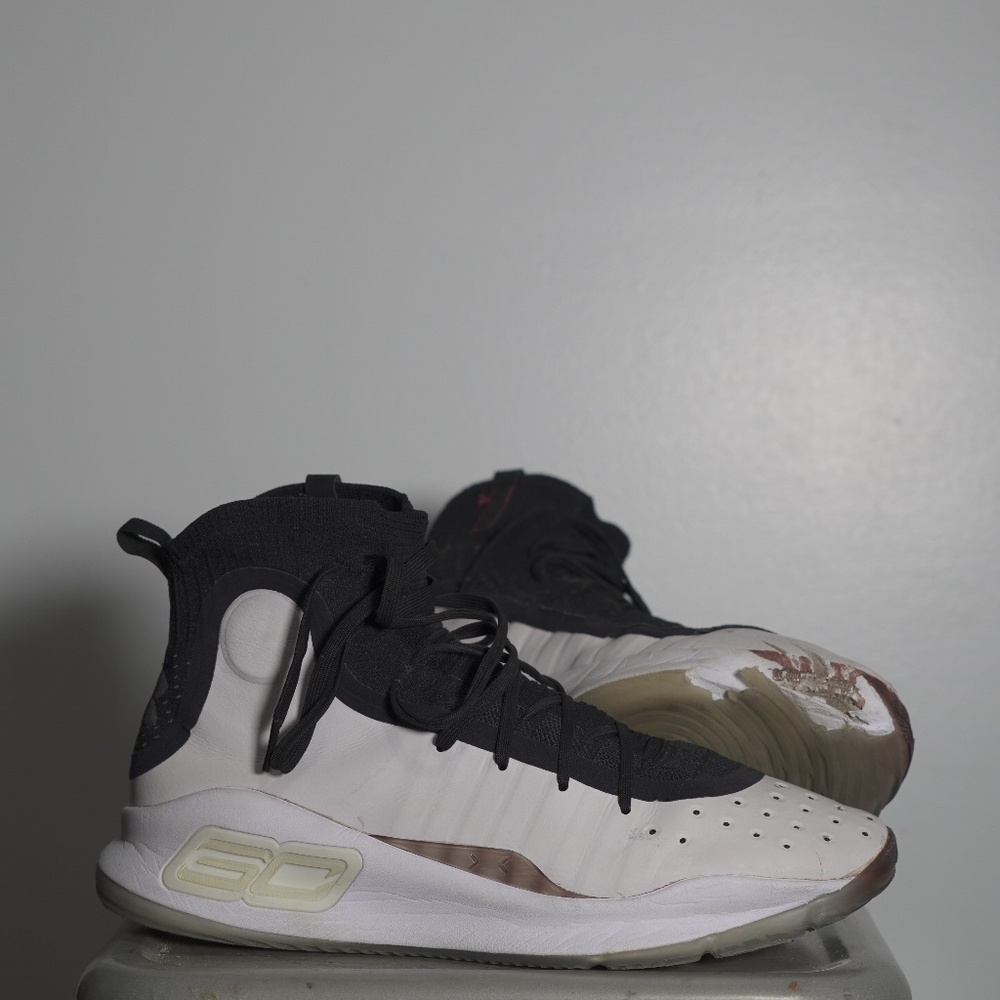 Curry 4 Black and White - Size 11 - Fair Condition